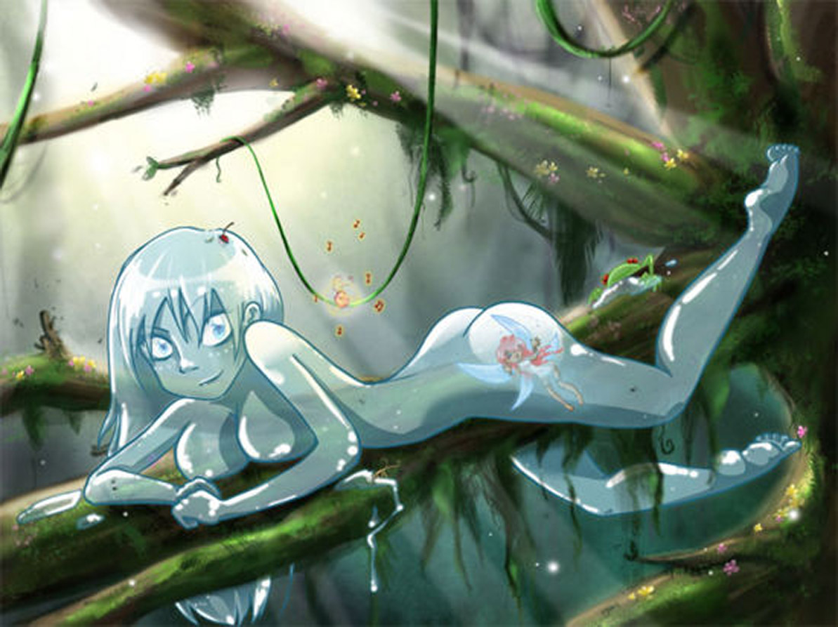 Amorphea the Slimoid resting on a branch