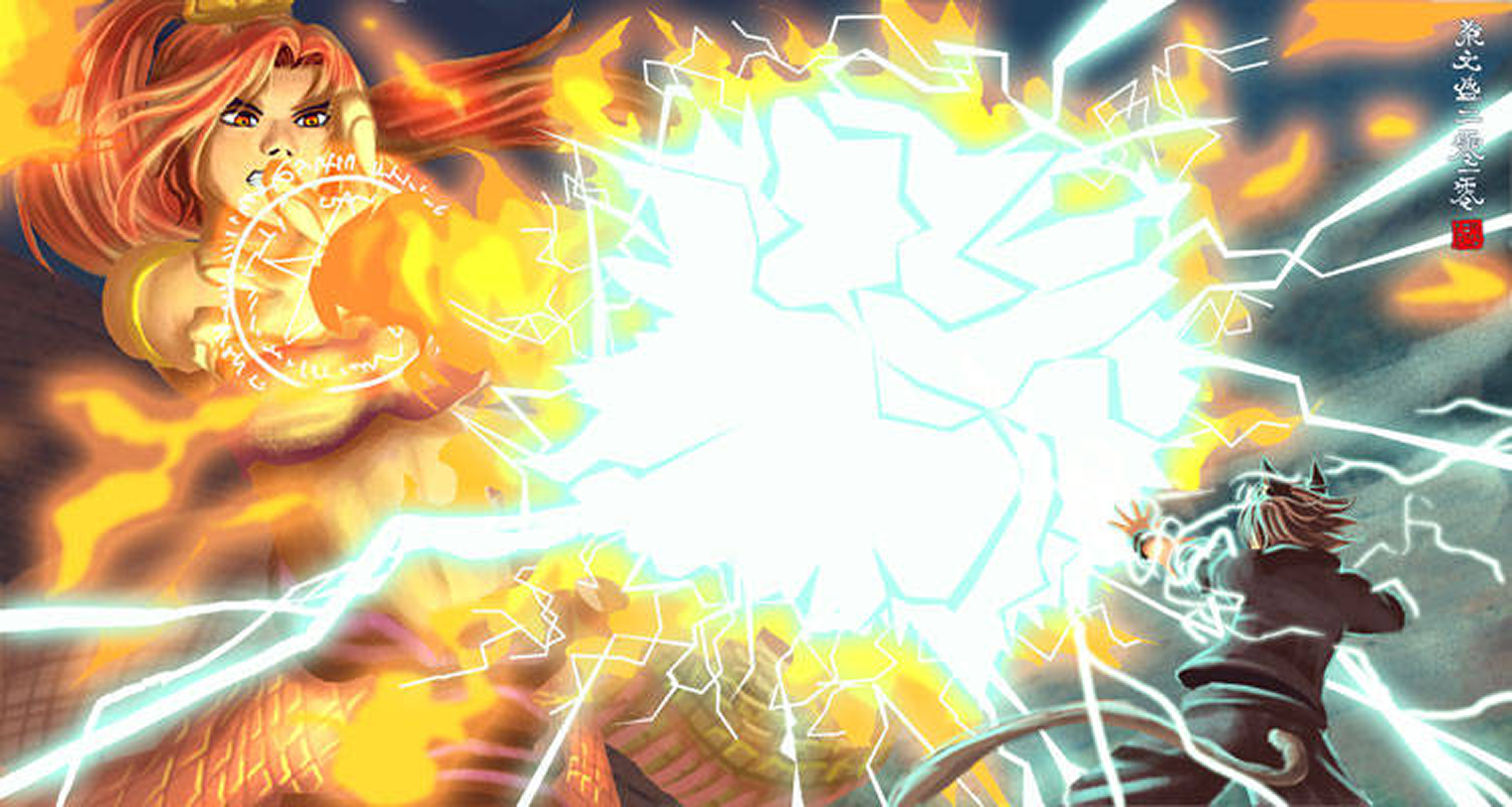 Two magic users dueling